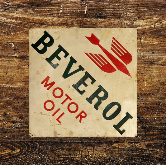 Beverol Motor Oil Automotive Car | Metal Sign Plaque Square