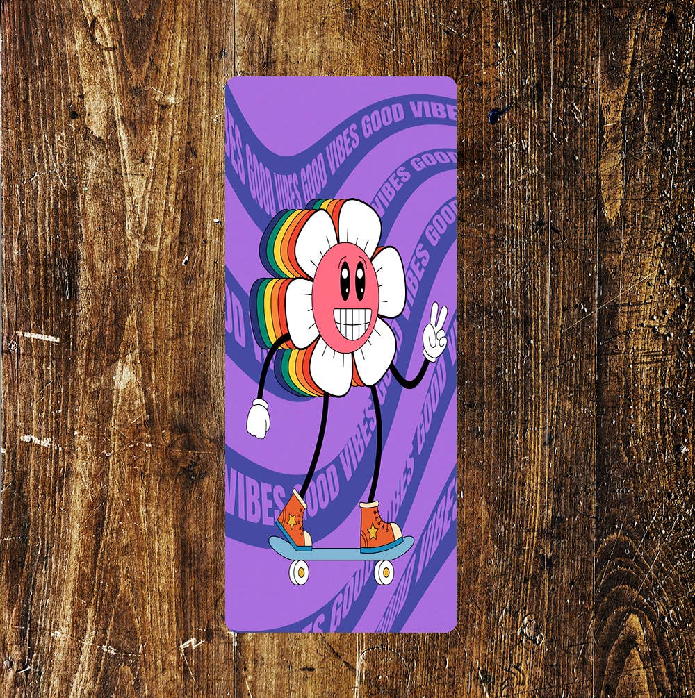 Good Vibes Rainbow Flower Power Lifestyle Art | Metal Sign