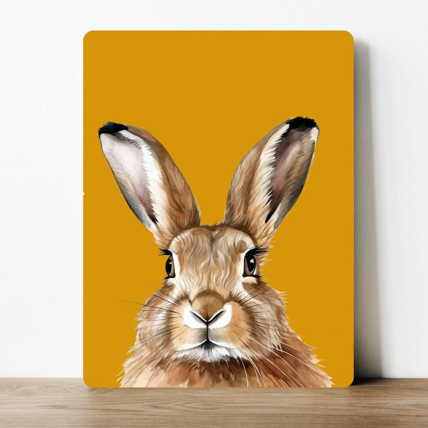 Mustard Rabbit Hare Autumn Fall | Metal Sign Plaque