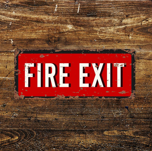 Fire Exit - | Metal Vintage Wall Sign