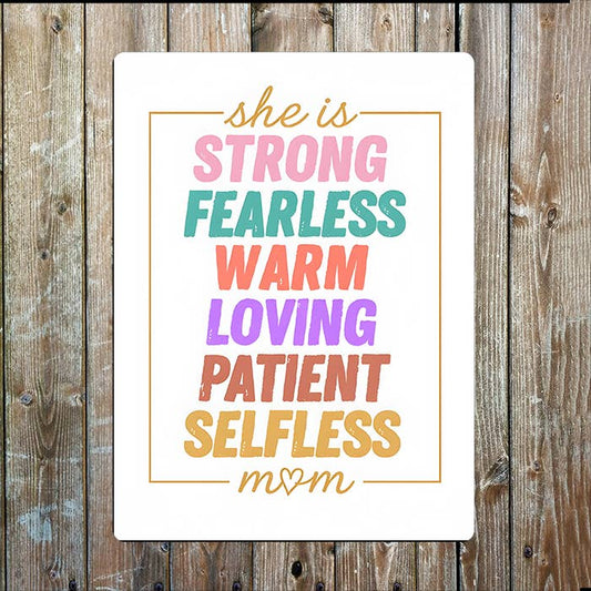 Characters Of Mom Mothers Mum Day | Metal Sign Plaque