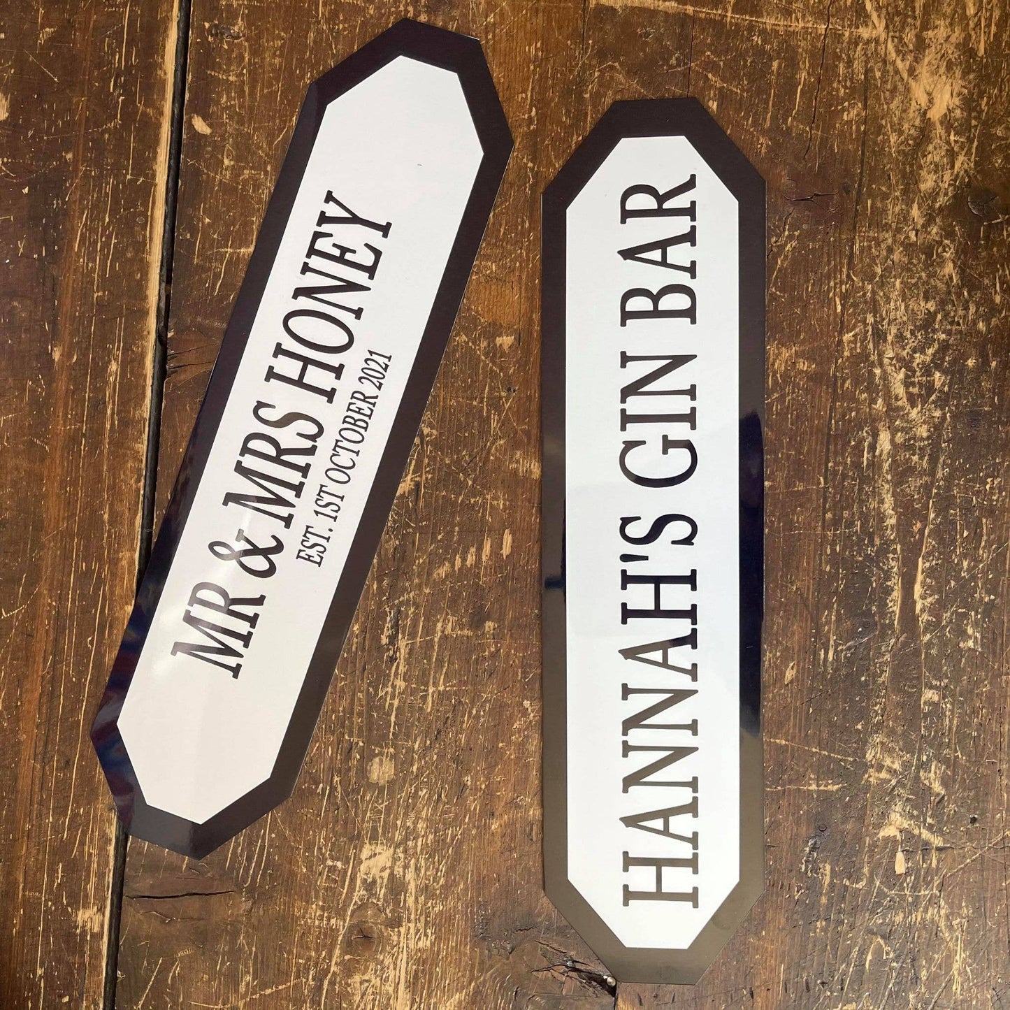 Personalised Custom Street Metal Long Sign Plaque