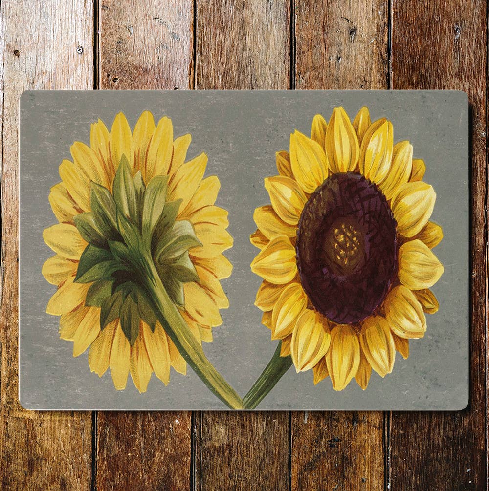 Sun Flower Stems Metal Sign Plaque