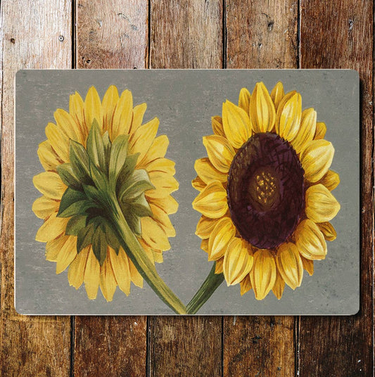 Sun Flower Stems Metal Sign Plaque