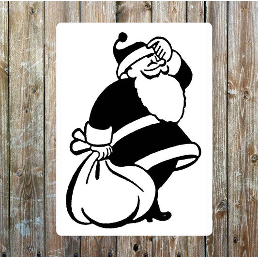 Retro Christmas sack art Metal Sign Plaque