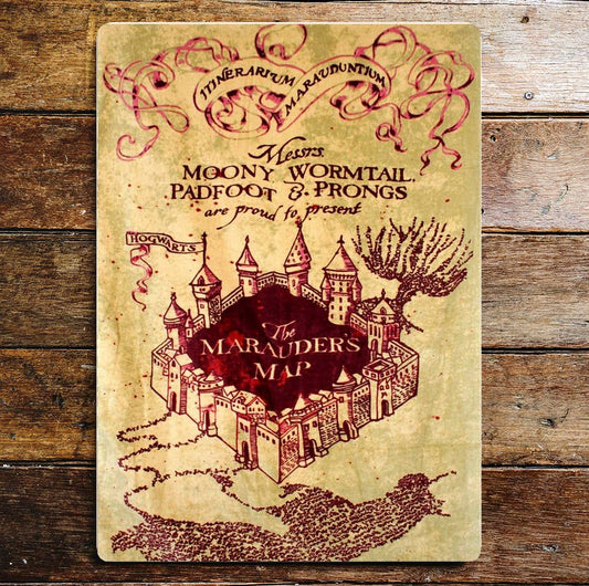 marauders map Harry potter | Metal Movie Sign