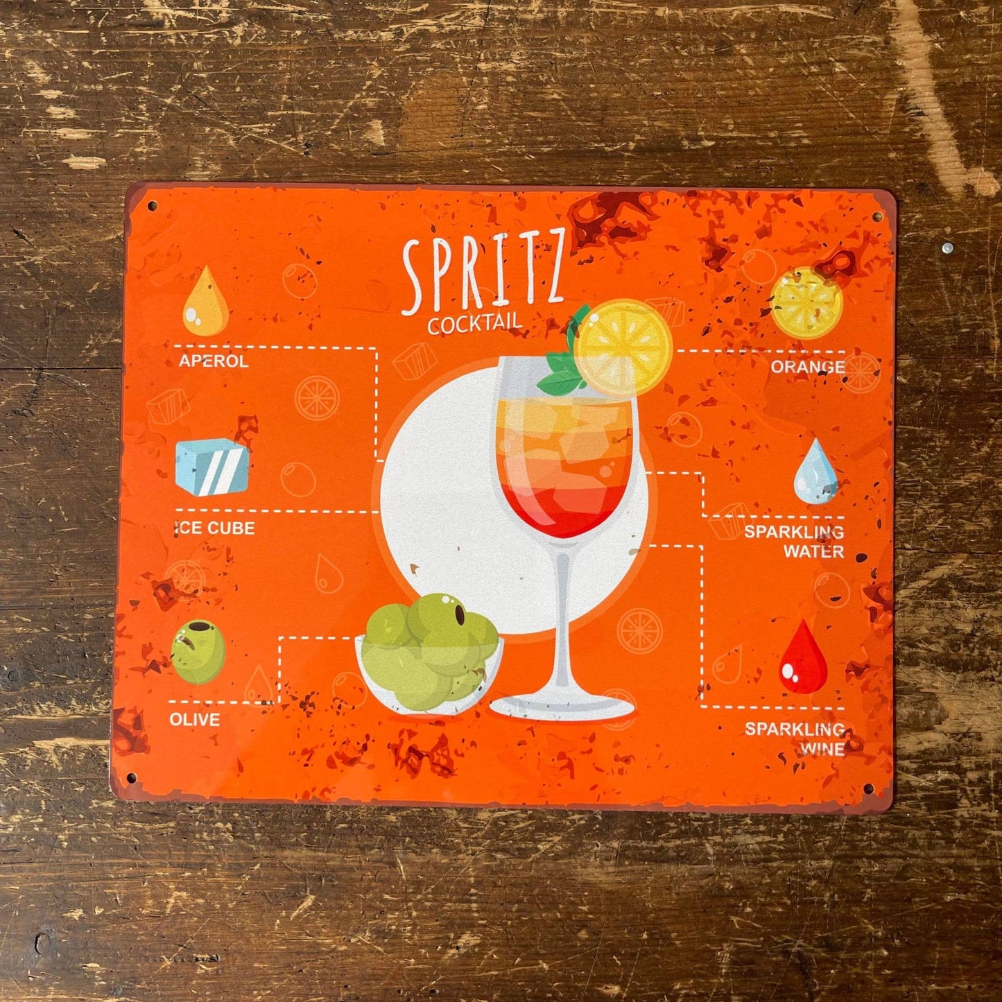 how to aperol spritz Drink Orange | Metal Sign Plaque