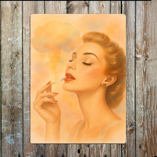 Women Putting on Lipstick | Watercolour | Metal Sign Plaque