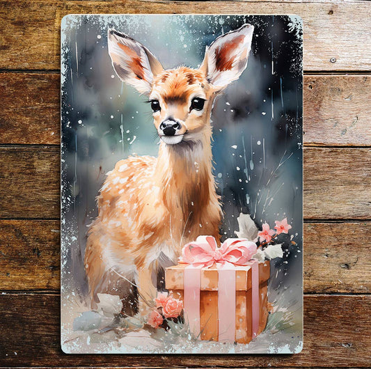 Baby Fallow Deer Animal Art | Metal Sign Plaque