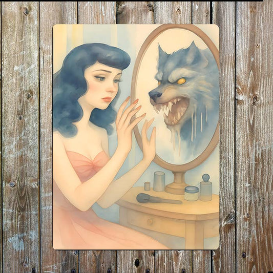 Reflections of the Beast | Watercolour | Metal Sign Plaque