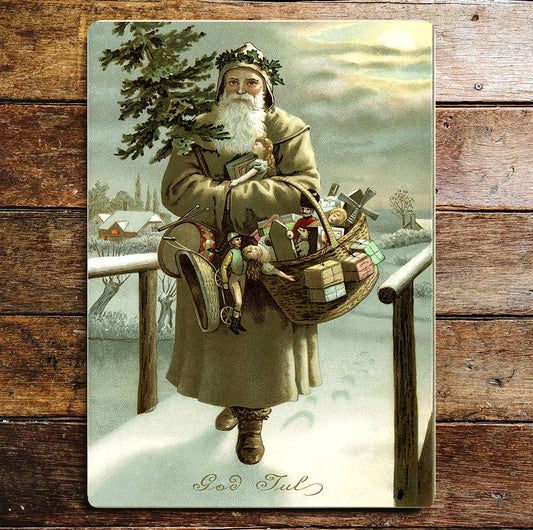 SWEDISH SANTA CHRISTMAS Wall Metal Sign Plaque