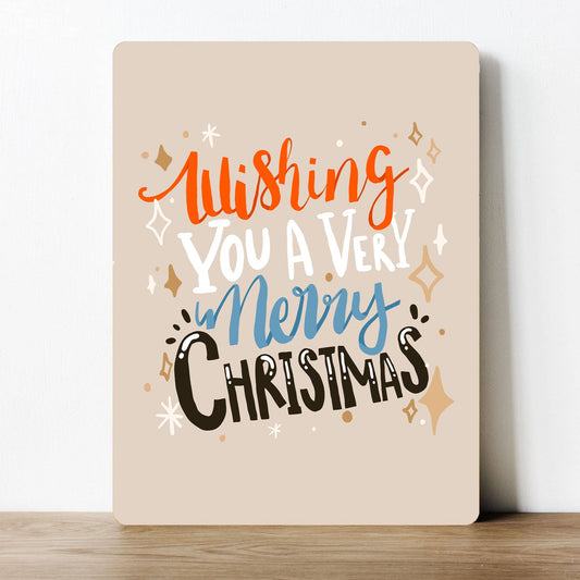 Very Merry Christmas Fun Bright Metal Sign Plaque