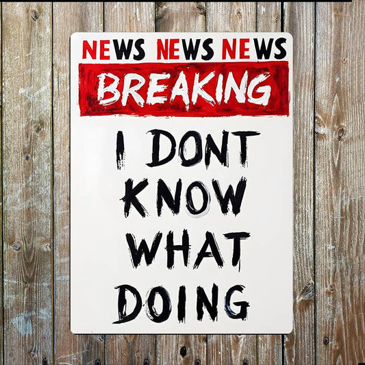 Breaking New I Don't Know What Doing Metal Sign Plaque