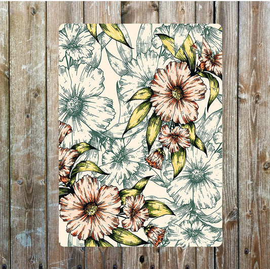 Floral art summer flowers | Metal Wall Sign