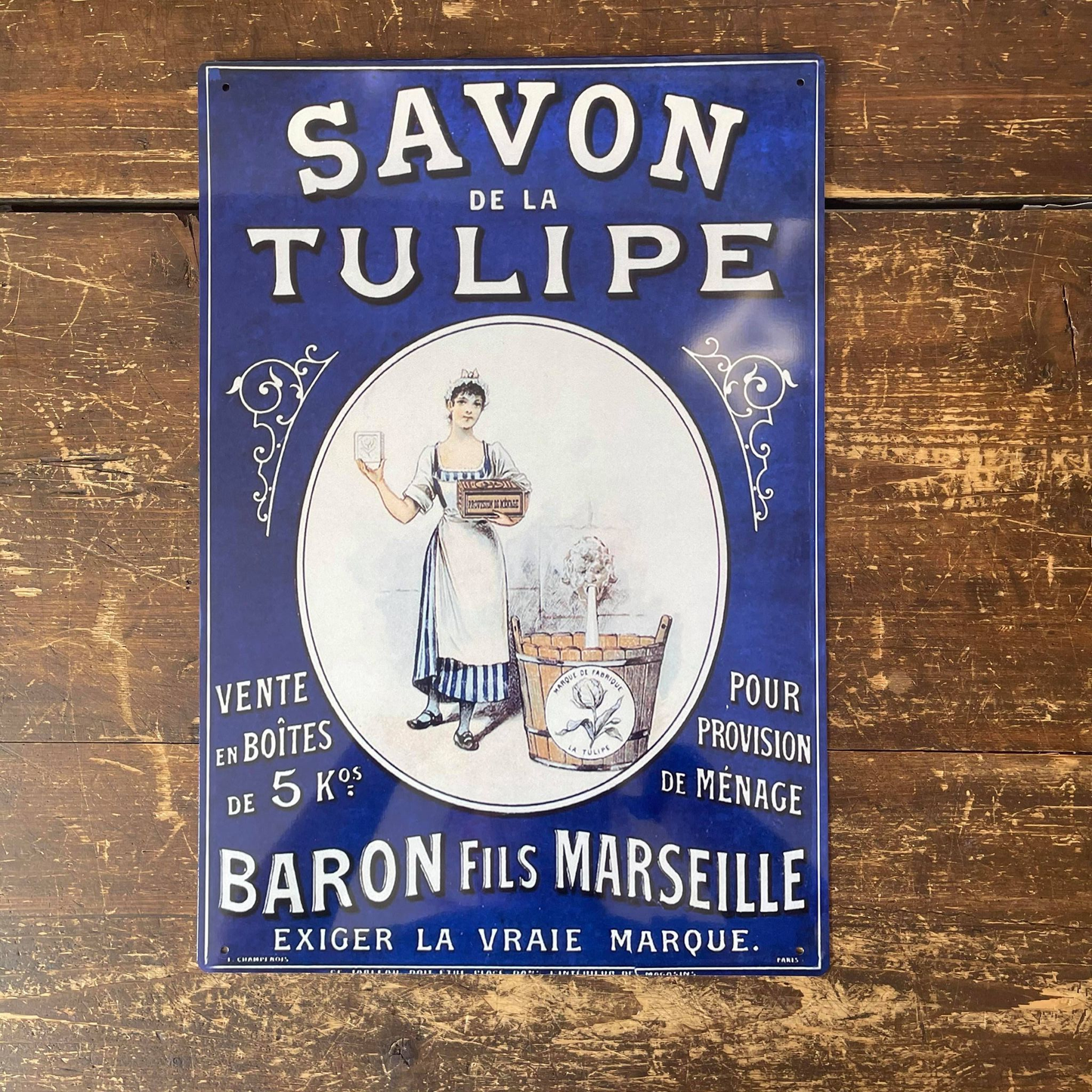 Savon De La Tulipe Metal Advertising Wall Sign