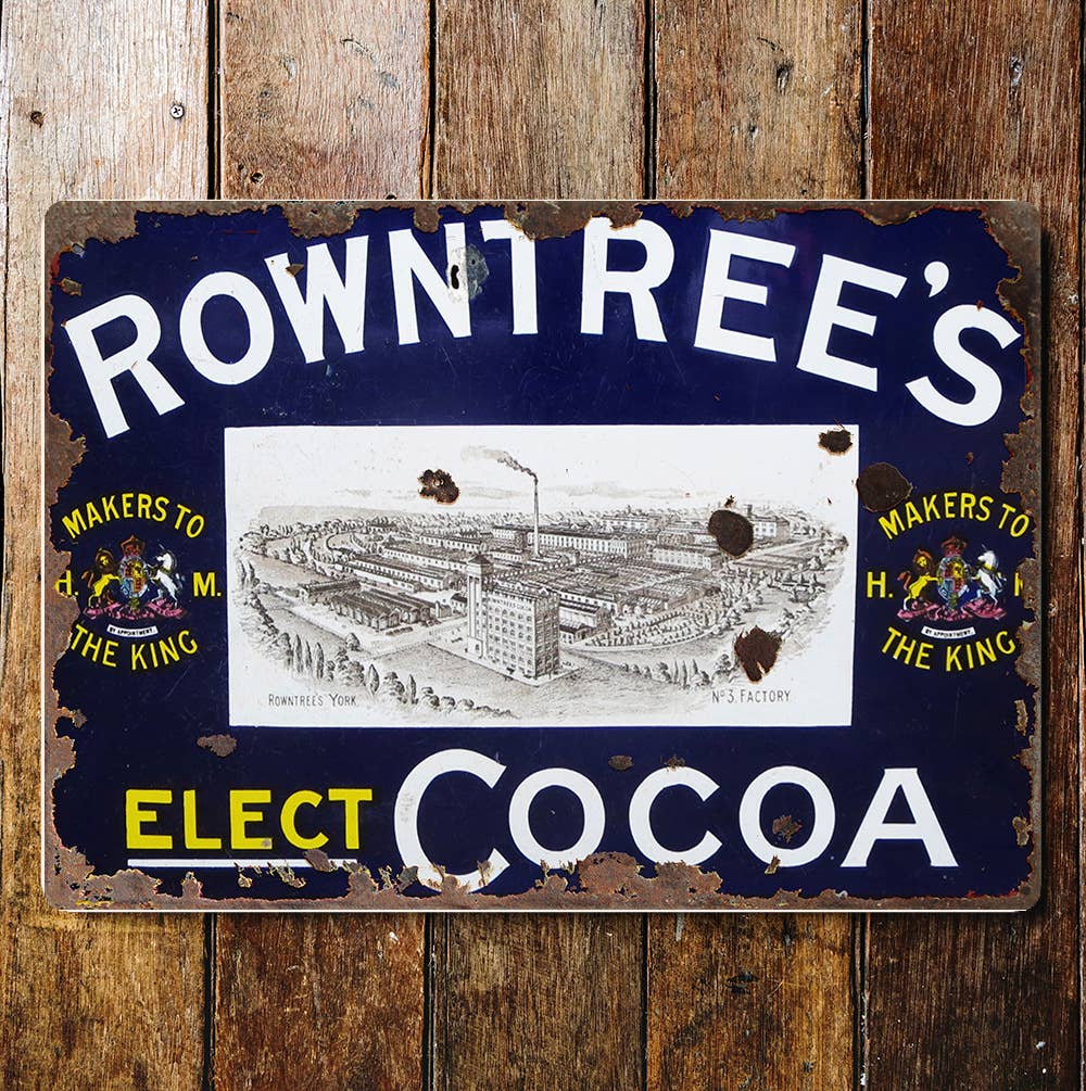 rowntrees elect cocoa the king Metal Wall Sign Plaque