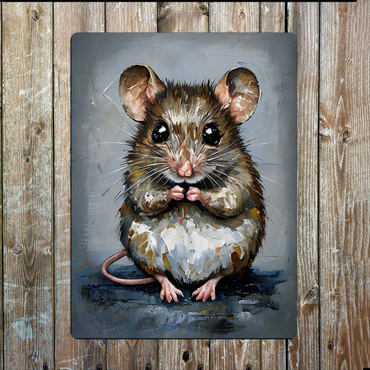 Painting Mouse Mice | Metal Sign Plaque