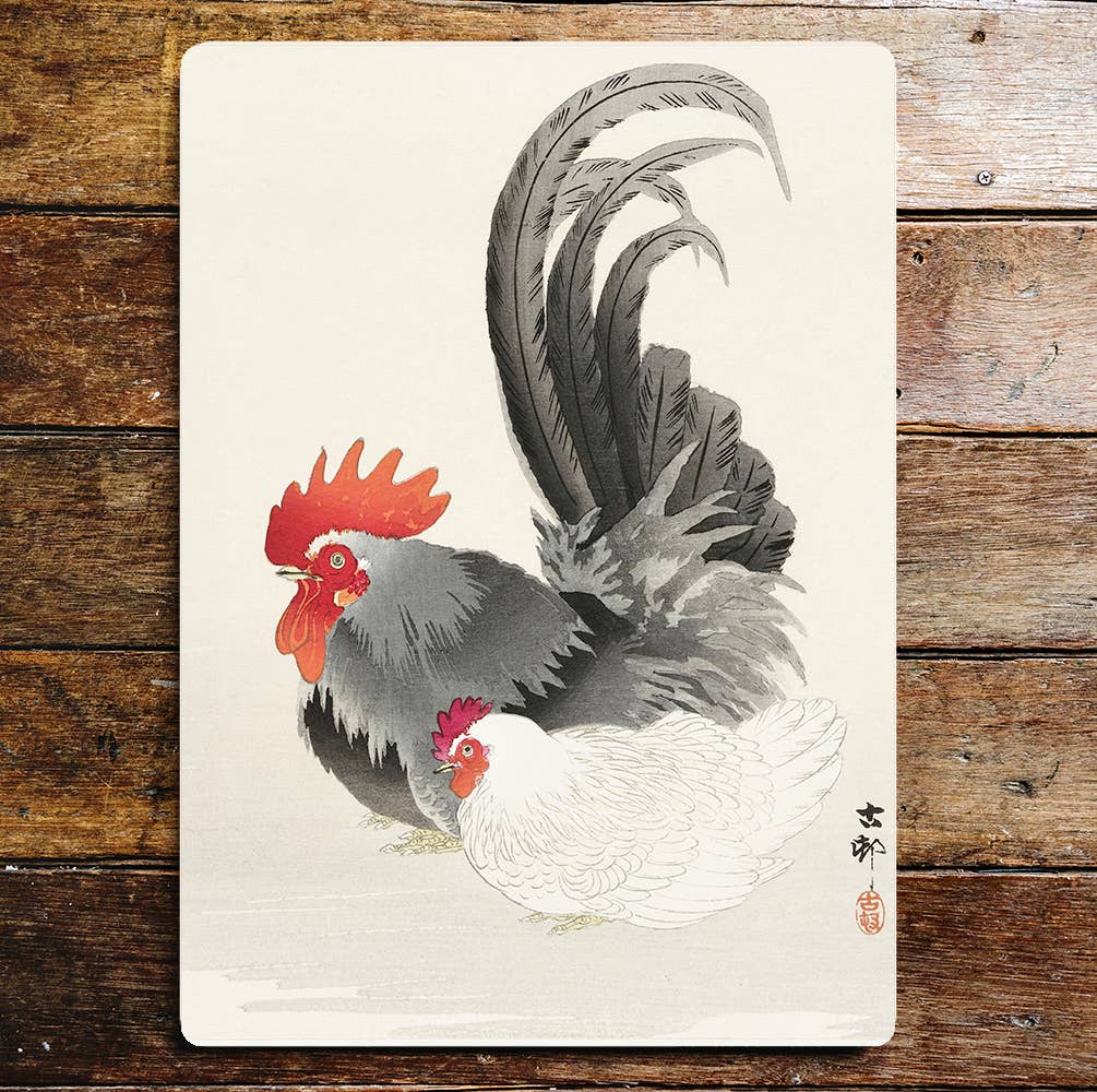 Japanese chickens Kitchen | Metal Wall Sign Plaque