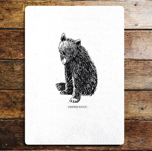 Cute Side Sitting Bear Cub | Metal Sign Plaque