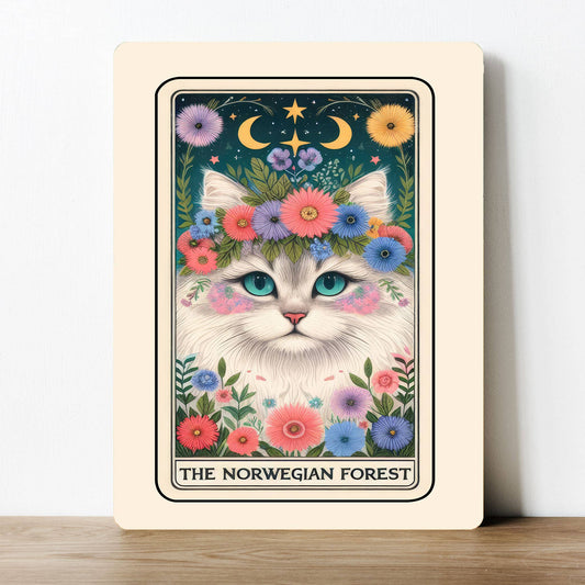 The Norweigan For Cat Tarot Card Metal Sign Plaque