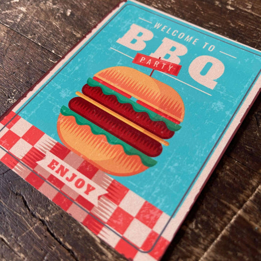 welcome to BBq Party | Metal Sign Plaque