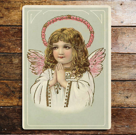 Angel Pink Child Halo | Metal Wall Sign