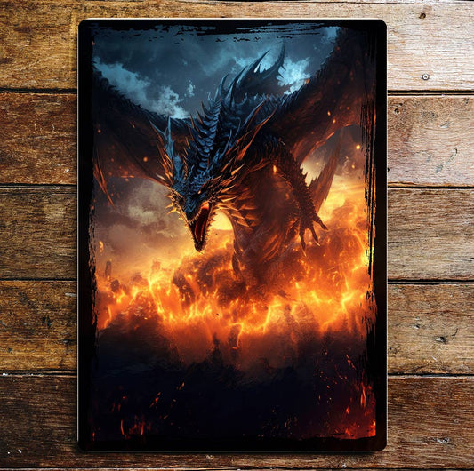 Fantasy Dragon Halloween Art | Metal Sign Plaque