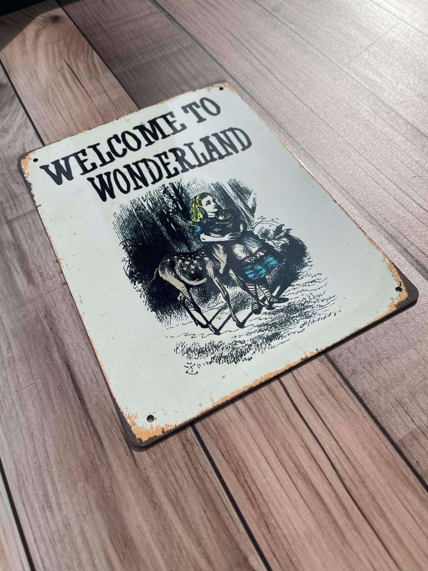 Welcome To Wonderland Alice in Wonderland | Metal Sign Plaque