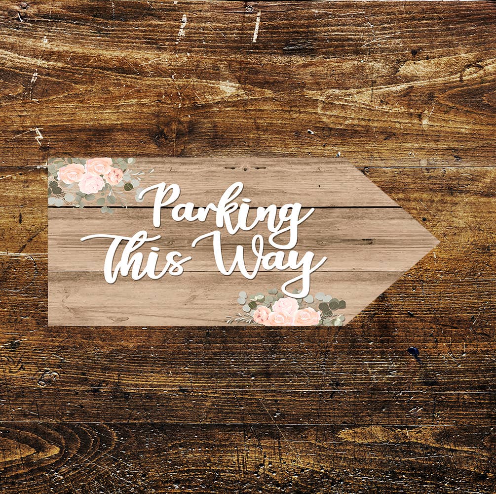 Wedding Parking This Way Road Car Notice | Metal Sign