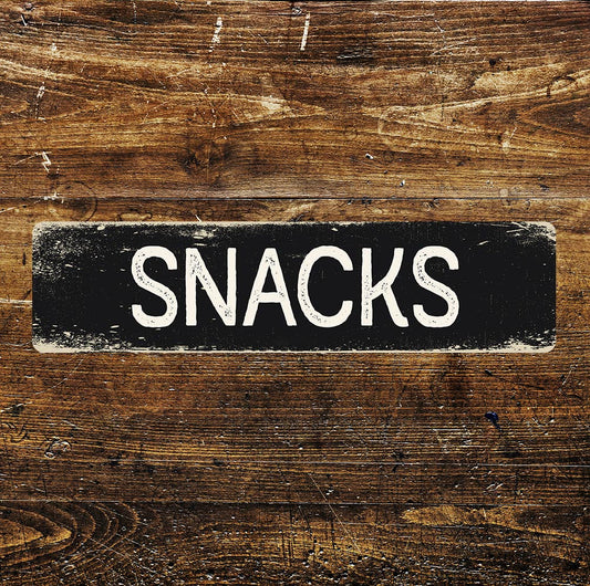Snacks Kitchen Sign Metal Long Sign Plaque