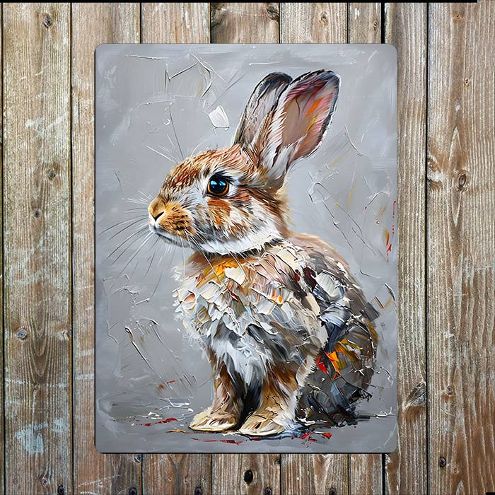 Of A Rabbit In Side Profile | Metal Sign Plaque