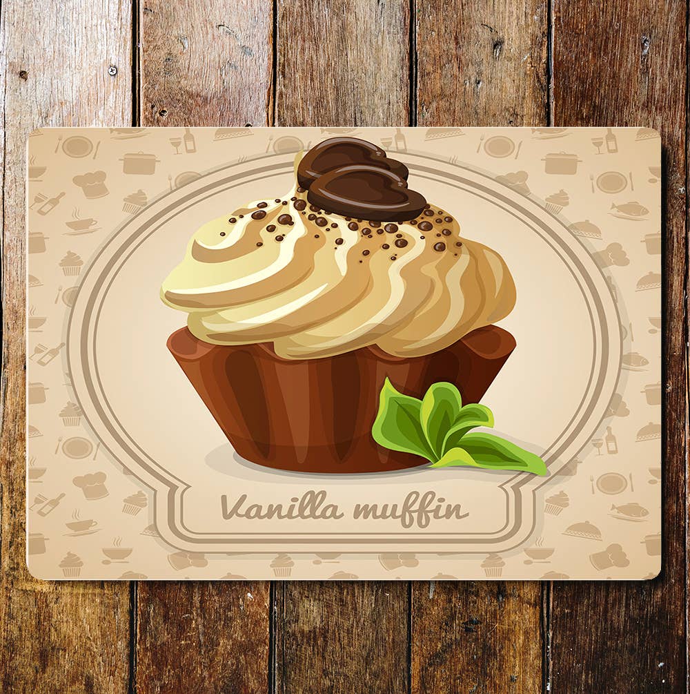 Vanilla Muffin Cake Kitchen   | Metal Sign Plaque