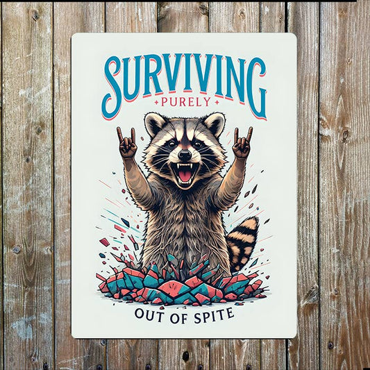 Surviving Purely Out Of Spite | Metal Sign Plaque