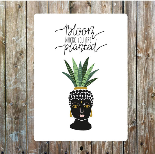 Motivational flower art | Metal Sign Plaque