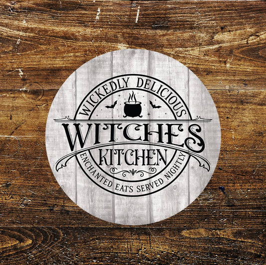 Witches Kitchen Wickedly Delicious Circle Metal Sign