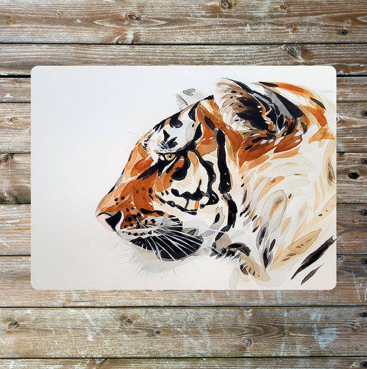 Tiger Wildlife Art Metal Sign Plaque