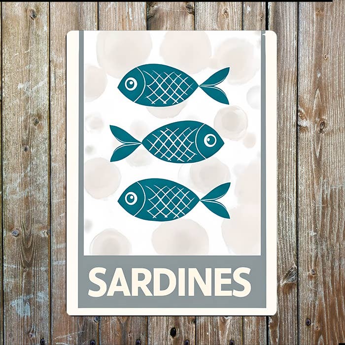 Fish Sardine Seaside Sea Nautical | Metal Sign Plaque