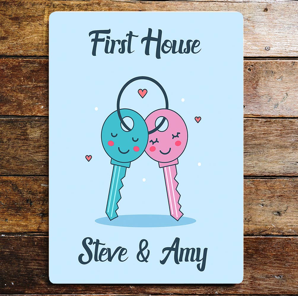 First House Any Name Text Personalised | Metal Sign