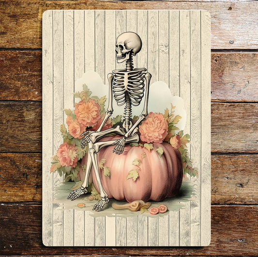 Skeleton Art Metal Sign Plaque