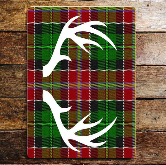 Antlers Tartan Scottish | Metal Wall Sign