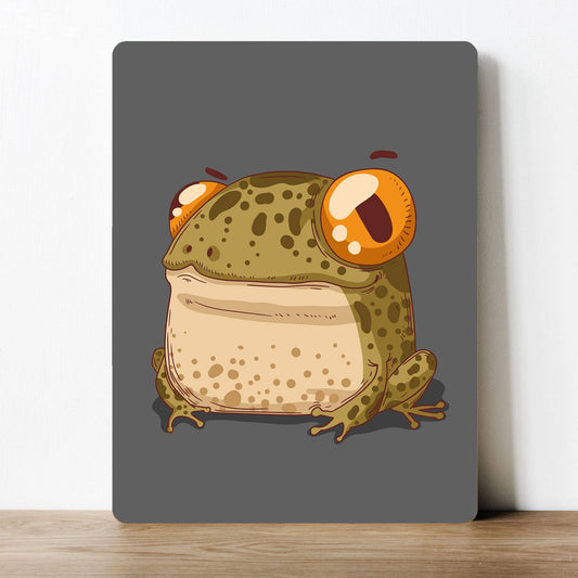 Fat Frog Cartoon Artwork | Metal Sign Plaque