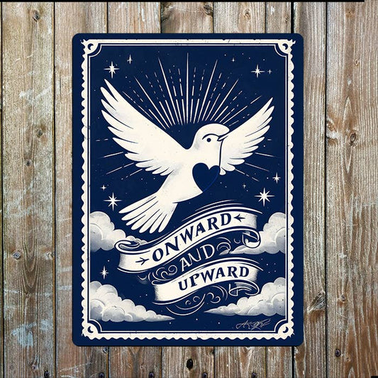Onward And Upward Love Dove Metal Sign Plaque