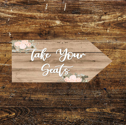 Take Your Seats wedding planning | Metal Sign