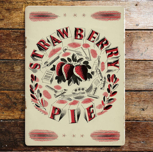 Strawberry Pie Vintage Style Food Art Metal Sign Plaque