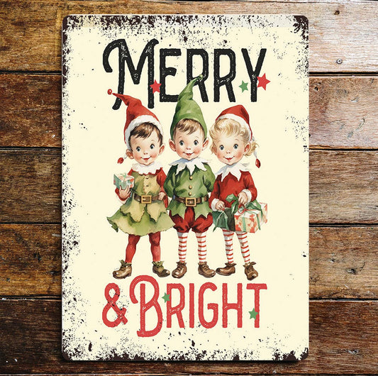 Merry & Bright Christmas | Metal Sign Plaque