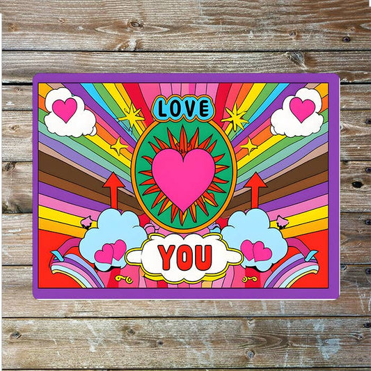 Bright Pop Art Love You | Metal Sign Plaque