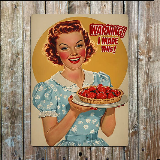 Warning I Made This Vintage Retro | Metal Sign Plaque