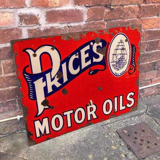 Price Motor Oil Metal Advertising Wall Sign