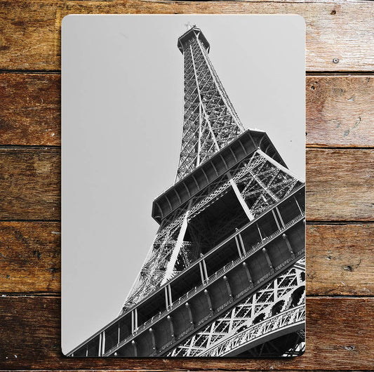Eiffel Tower Paris black white | Metal Sign Plaque