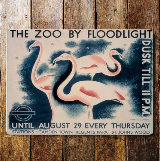 The Zoo By Floodlight Underground Metal Sign
